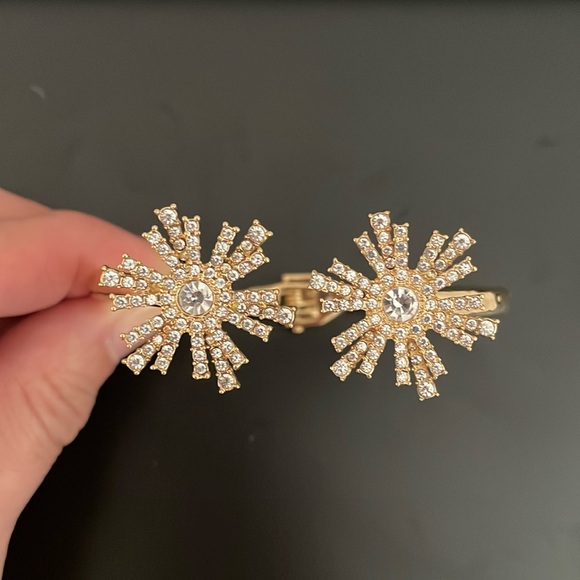 18K Gold Plated / Crystals Bangle- Women - Picture 1 of 8